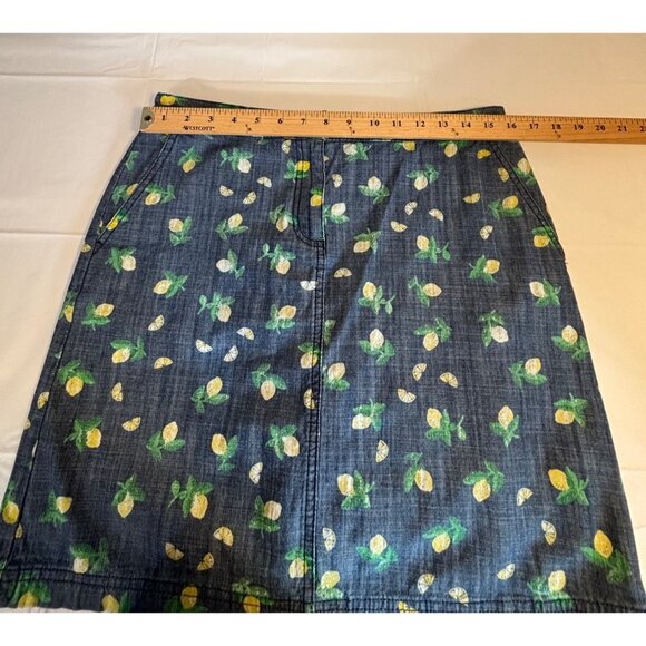 Karen Scott Women's Lemon Print Denim Skort Size 8 Blue with Yellow Lemons - Picture 7 of 10